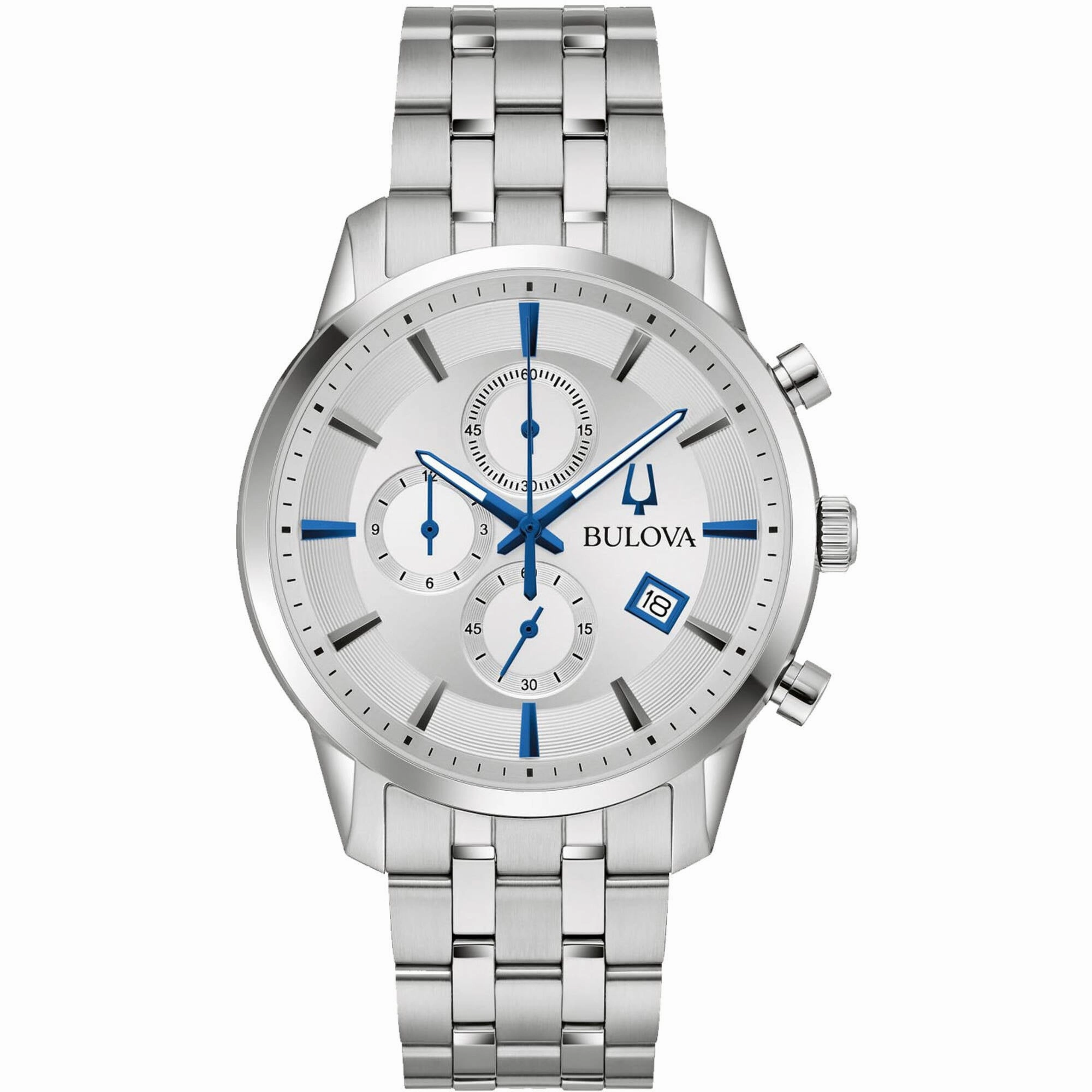 Bulova Men's Watch - Sutton Quartz Silver Dial Stainless Steel Bracelet | 96B404 