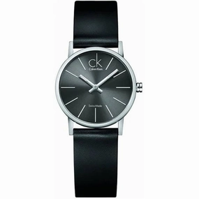 Calvin Klein Women's Watch - Post Minimal Grey Dial Black Leather Strap | K7622107 Luxury Quartz Watch Quartz Watch Sale