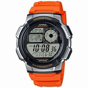 Casio AE-1000W-4B Orange Resin Strap Watch for Men Affordable casual watches Sporty casual watches Affordable luxury casual watches