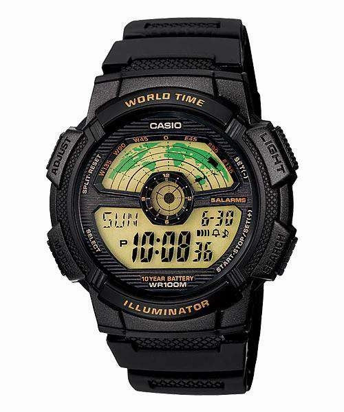 Casio AE-1100W-1BVDF Black Resin Strap Watch for Men Affordable casual watches Sporty casual watches Affordable luxury casual watches