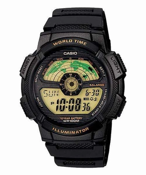 Casio AE-1100W-1BVDF Black Resin Strap Watch for Men Affordable casual watches Sporty casual watches Affordable luxury casual watches
