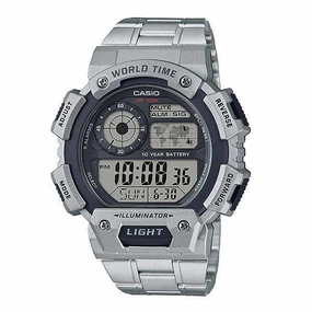 Casio AE-1400WHD-1AVDF Silver Stainless Watch for Men Affordable casual watches Sporty casual watches Affordable luxury casual watches