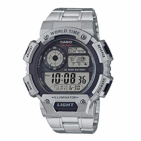 Casio AE-1400WHD-1AVDF Silver Stainless Watch for Men Affordable casual watches Sporty casual watches Affordable luxury casual watches