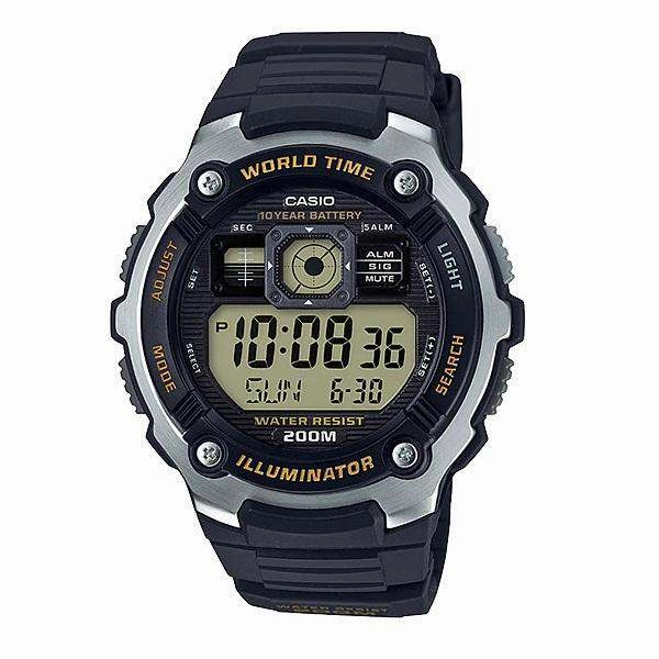 Casio AE-2000W-9A Black Resin Watch for Men Affordable casual watches Sporty casual watches Affordable luxury casual watches