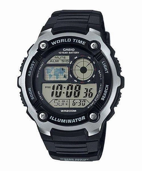 Casio AE-2100W-1A Black Resin Strap Watch for Men Affordable casual watches Sporty casual watches Affordable luxury casual watches