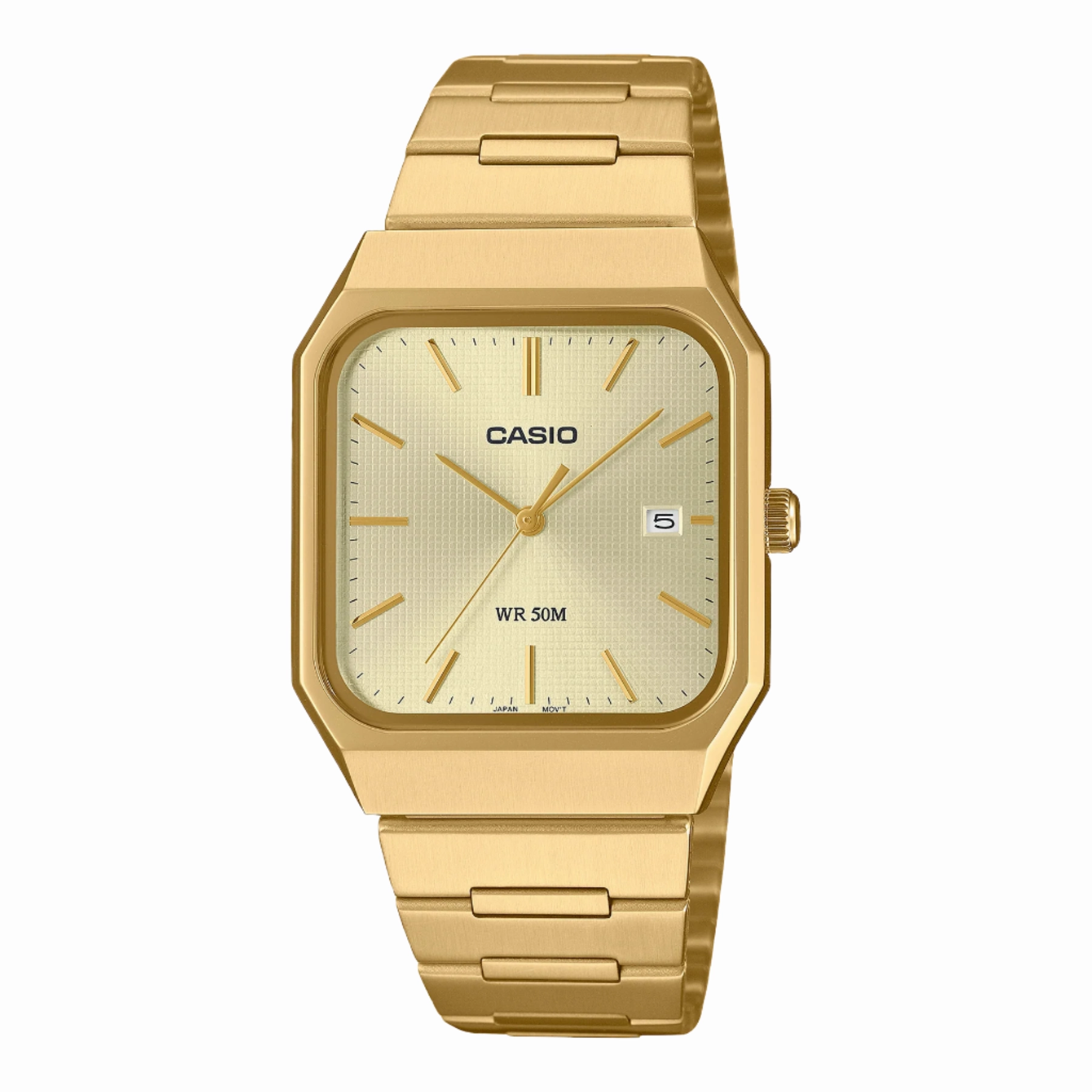Casio Analogue Gold Stainless Steel Watch MTPB185G-9A 
