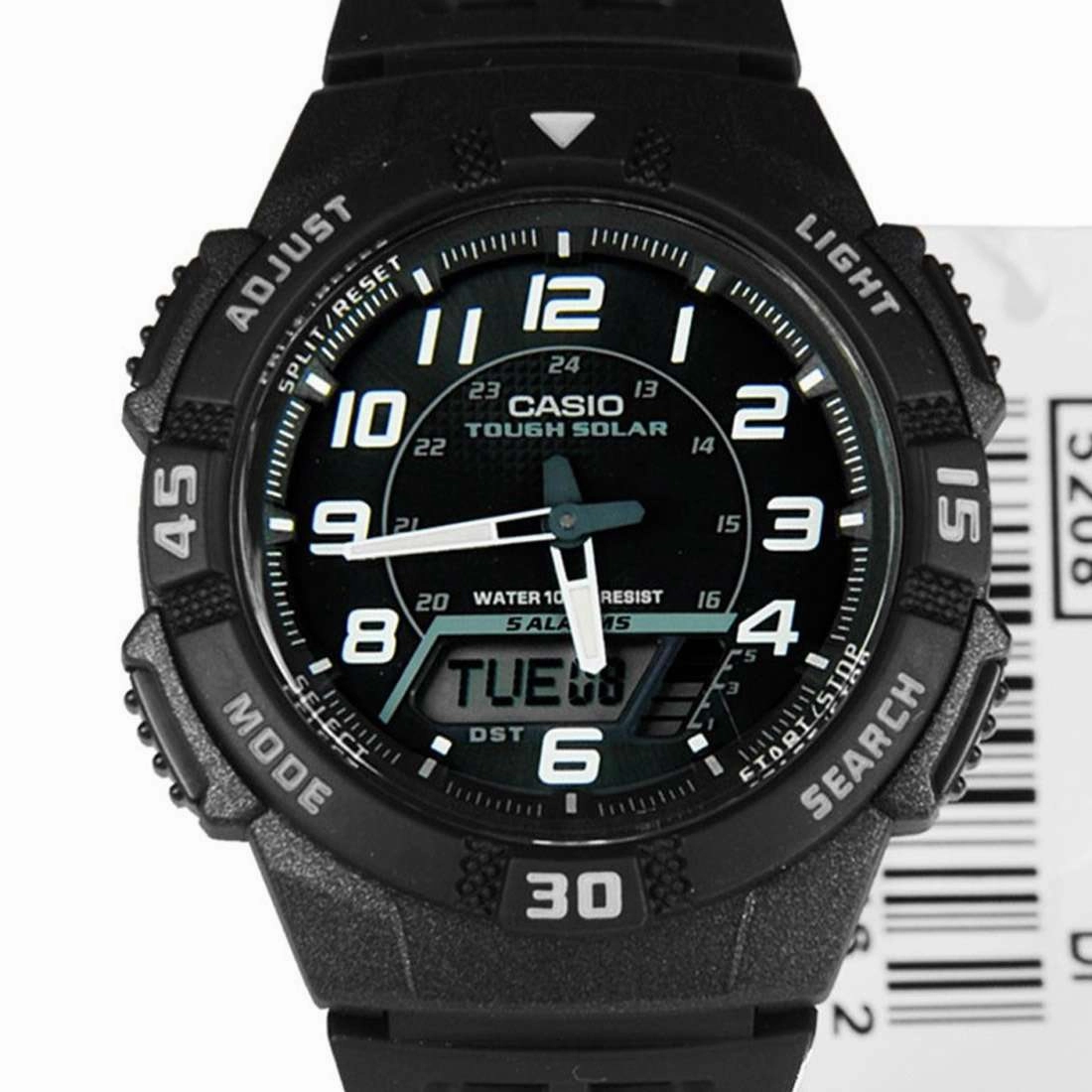 Casio AQ-S800W-1B Black Solar Powered Watch for Men
