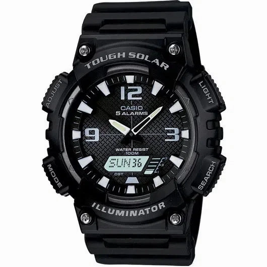 Casio AQ-S810W-1A Black Solar Powered Watch for Men Affordable casual watches Sporty casual watches Affordable luxury casual watches