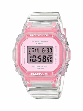 Casio Baby-G Perfect Summer Pink/Translucent Watch BGD565SJ-7 Hypoallergenic Silicone Watch Discount Silicone Watches