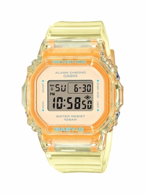 Casio Baby-G Perfect Summer Yellow/Translucent Watch BGD565SJ-9 Hypoallergenic Silicone Watch Discount Silicone Watches