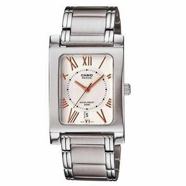 Casio BEM-100D-7A3VDF Silver Stainless Watch for Men and Women Affordable casual watches Sporty casual watches Affordable luxury casual watches