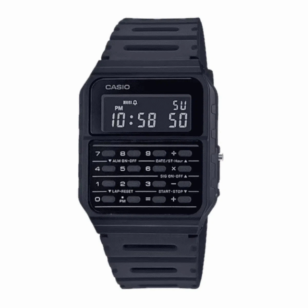 Casio CA-53WF-1B Black Calculator Resin Watch for Men and Women,silicone watch,silicone strap watch,silicone watches for men,silicone watches for women,unisex silicone watch,kids silicone watch,sports silicone watch,casual silicone watch,waterproof silicon