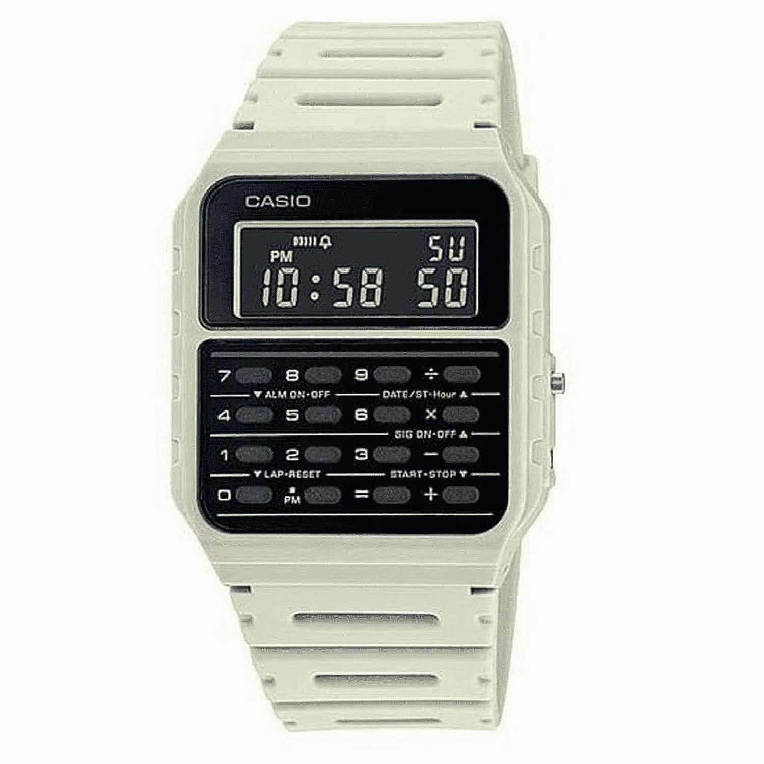Casio CA-53WF-8B White Calculator Resin Watch for Men and Women,silicone watch,silicone strap watch,silicone watches for men,silicone watches for women,unisex silicone watch,kids silicone watch,sports silicone watch,casual silicone watch,waterproof silicon