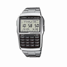 Casio DBC-32D-1A Silver Stainless Calculator Watch for Men and Women Affordable casual watches Sporty casual watches Affordable luxury casual watches