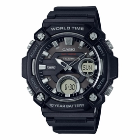 Casio Digital Analog Black Dial Black Resin Band Watch AEQ120W-1A 