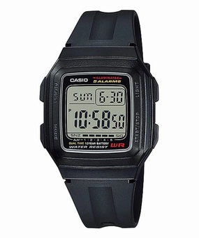 Casio Digital Black Resin Band Watch F201WA-1A 