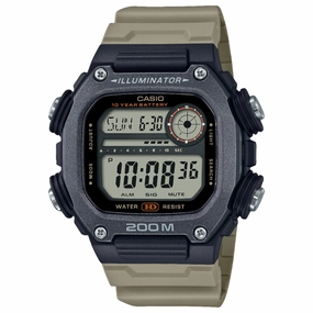 Casio Digital Sports Grey Dial Tan Resin Band Watch DW291HX-5A 