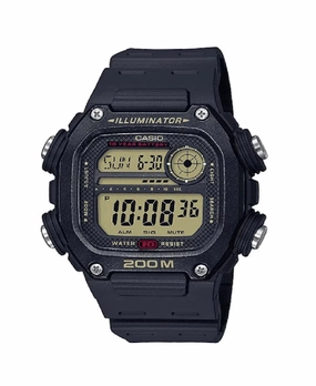 Casio DW-291H-9A Black Resin Watch for Men Affordable casual watches Sporty casual watches Affordable luxury casual watches