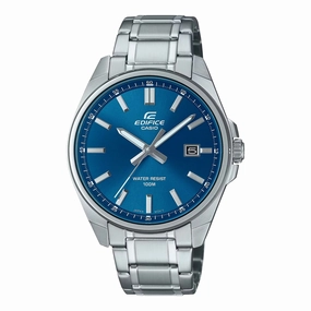 Casio Edifice Silver Stainless Steel Blue Dial Watch EFV150D-2A 