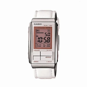 Casio Futurist LA-201WBL-7A White Leather Strap for Women Affordable casual watches Sporty casual watches Affordable luxury casual watches