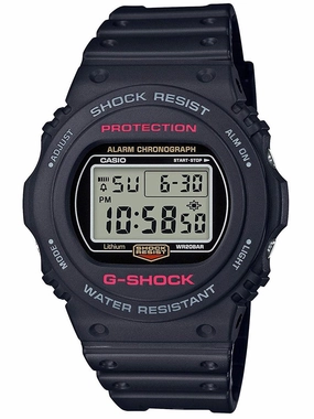 Casio G-Shock 35TH ANNIVERSARY Re-Release Black Mens Watch DW5750E-1 Hypoallergenic Silicone Watch Discount Silicone Watches