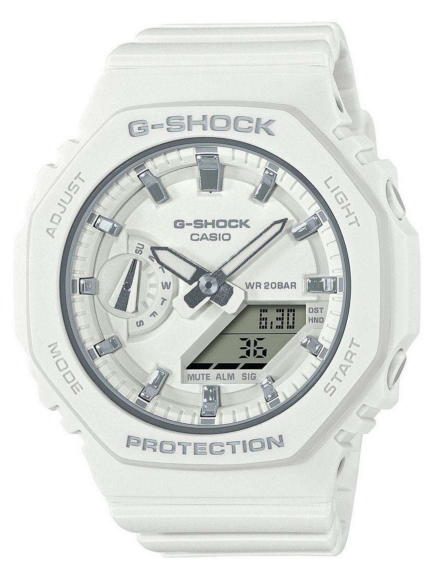 Casio G-Shock Analog-Digital Women's Watch White GMAS2100-7A Hypoallergenic Silicone Watch Discount Silicone Watches