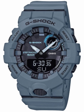 Casio G-Shock G-SQUAD Step Tracker Blue Mens Watch GBA800UC-2A Hypoallergenic Silicone Watch Discount Silicone Watches
