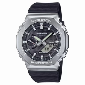 Casio G-Shock G-STEEL BLACK World Time Bluetooth Solar Mens Watch GBM2100-1A Hypoallergenic Silicone Watch Discount Silicone Watches