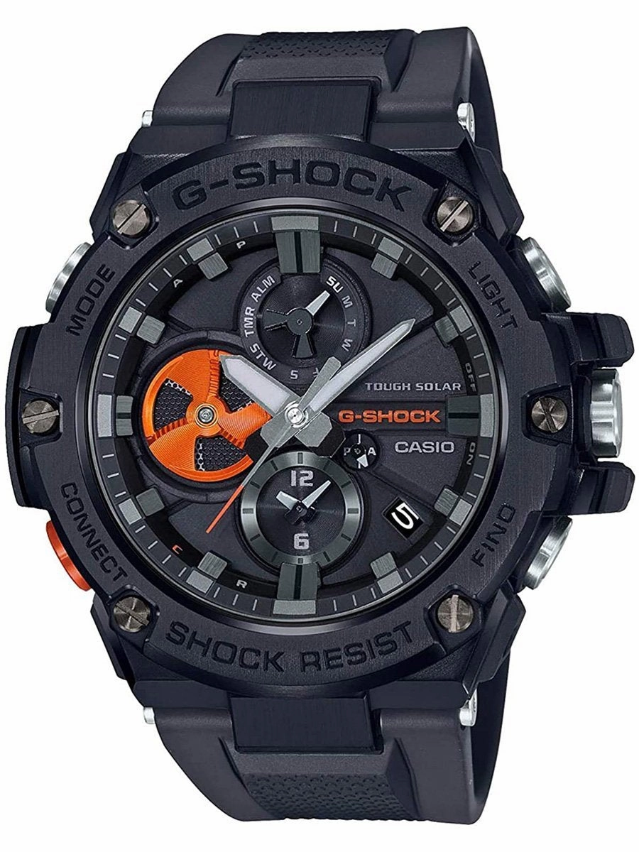 Casio G-Shock G-Steel Bluetooth Black IP Mens Watch GSTB100B-1A4 Hypoallergenic Silicone Watch Discount Silicone Watches