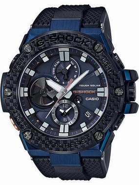 Casio G-Shock G-Steel Bluetooth Carbon Fiber Mens Watch GSTB100XB-2A Hypoallergenic Silicone Watch Discount Silicone Watches