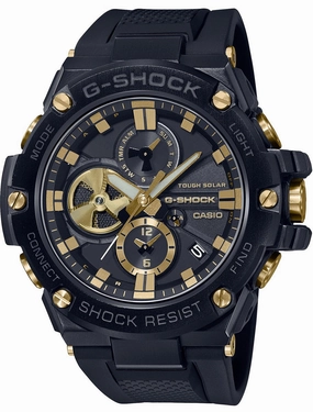 Casio G-Shock G-Steel Carbon Bezel Bluetooth Mens Watch GSTB100GC-1A Hypoallergenic Silicone Watch Discount Silicone Watches
