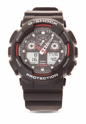 Casio G-shock GA-100-1A4DR Digital Analog Rubber Strap Watch For Men,silicone watch,silicone strap watch,silicone watches for men,silicone watches for women,unisex silicone watch,kids silicone watch,sports silicone watch,casual silicone watch,waterproof si