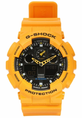 Casio G-Shock GA-100A-9ADR Bumblebee Digital Analog Watch For Men,silicone watch,silicone strap watch,silicone watches for men,silicone watches for women,unisex silicone watch,kids silicone watch,sports silicone watch,casual silicone watch,waterproof silic