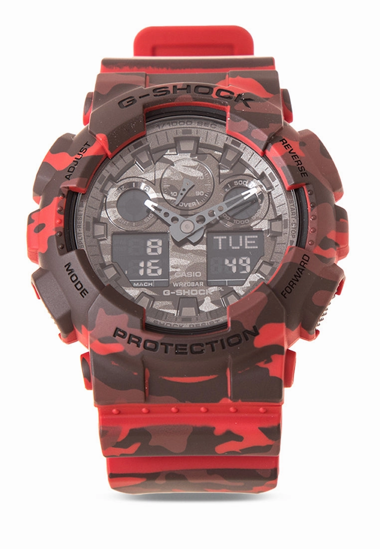Casio G-shock GA-100CM-4A Digital Analog Rubber Strap Watch For Men,silicone watch,silicone strap watch,silicone watches for men,silicone watches for women,unisex silicone watch,kids silicone watch,sports silicone watch,casual silicone watch,waterproof sil