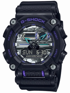 Casio G-Shock Garish Color Series Black/Purple GA900AS-1A Ana-Digi Mens Watch Sports Watch for Men/Women Budget Sports Watch Luxury Sports Watch