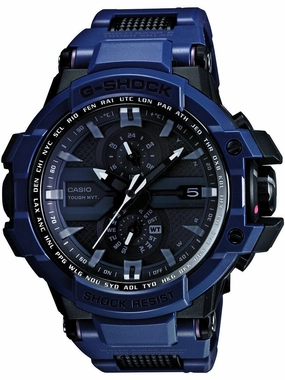 Casio G-Shock GRAVITYMASTER Triple G Solar Mens Blue Watch GWA1000FC-2A Hypoallergenic Silicone Watch Discount Silicone Watches