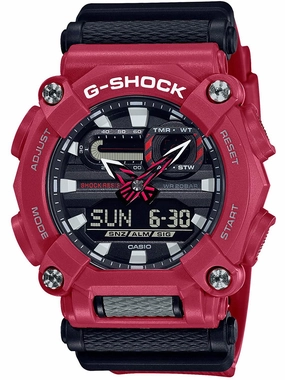 Casio G-Shock HEAVY DUTY Analog-Digital Red Mens Watch GA900-4A Hypoallergenic Silicone Watch Discount Silicone Watches