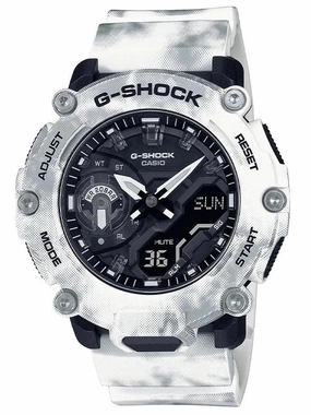 Casio G-Shock Limited Edition SNOW CAMOUFLAGE Watch GA2200GC-7A Hypoallergenic Silicone Watch Discount Silicone Watches