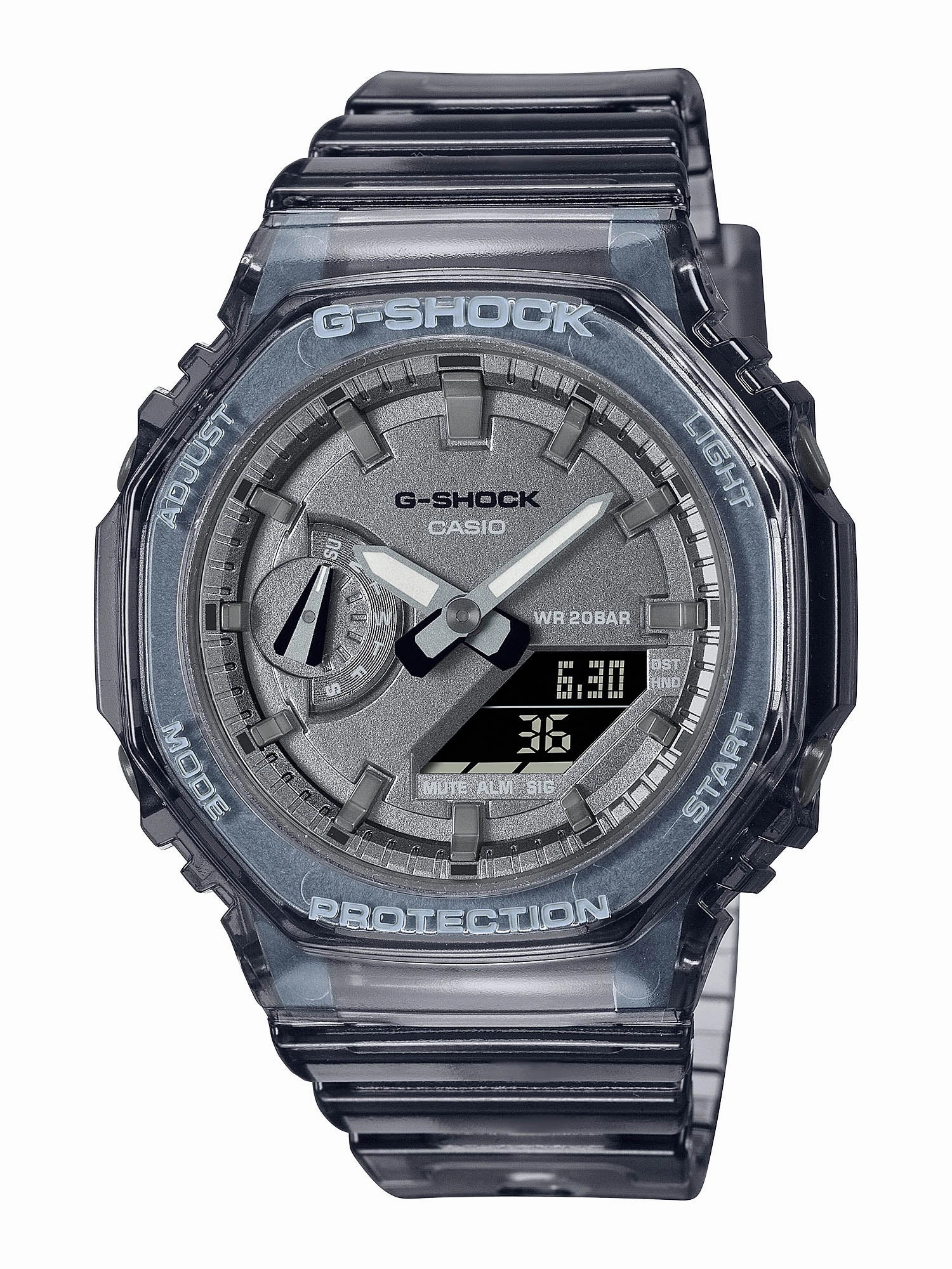 Casio G-Shock Mini CasiOak METALLIC SKELETON Womens Black Watch GMA-S2100SK-1A Hypoallergenic Silicone Watch Discount Silicone Watches