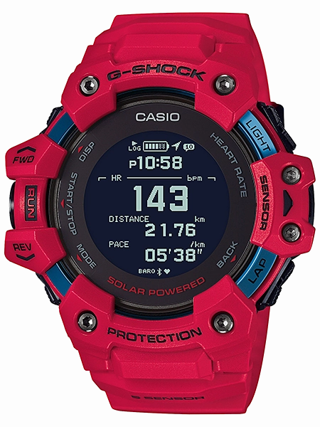 Casio G-SHOCK MOVE Limited Series All Red Mens HR Watch GBDH1000-4 Hypoallergenic Silicone Watch Discount Silicone Watches