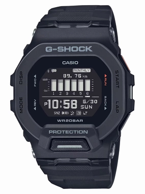 Casio G-Shock POWER TRAINER Black Mens Watch GBD200-1 Hypoallergenic Silicone Watch Discount Silicone Watches