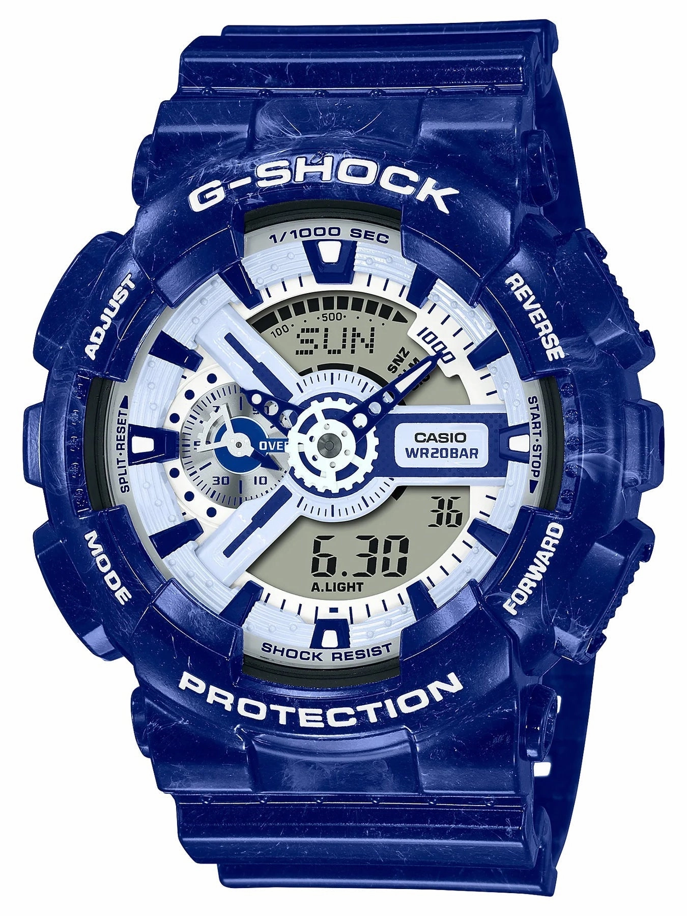 Casio G-Shock "Blue and White Pottery" Series Mens Watch GA110BWP-2A Sports Watch for Men/Women Budget Sports Watch Luxury Sports Watch