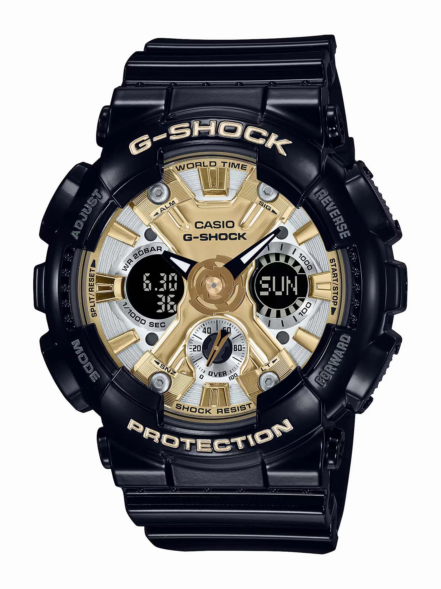 Casio G-Shock S-SERIES Magnetic Resistance Black/Gold Womens Watch GMAS120GB-1A Sports Watch for Men/Women Budget Sports Watch Luxury Sports Watch