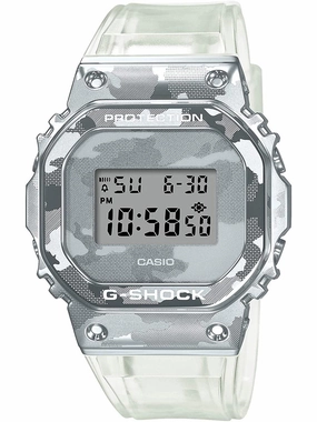Casio G-Shock SKELETON CAMO Silver Digital Mens Watch GM5600SCM-1 Hypoallergenic Silicone Watch Discount Silicone Watches