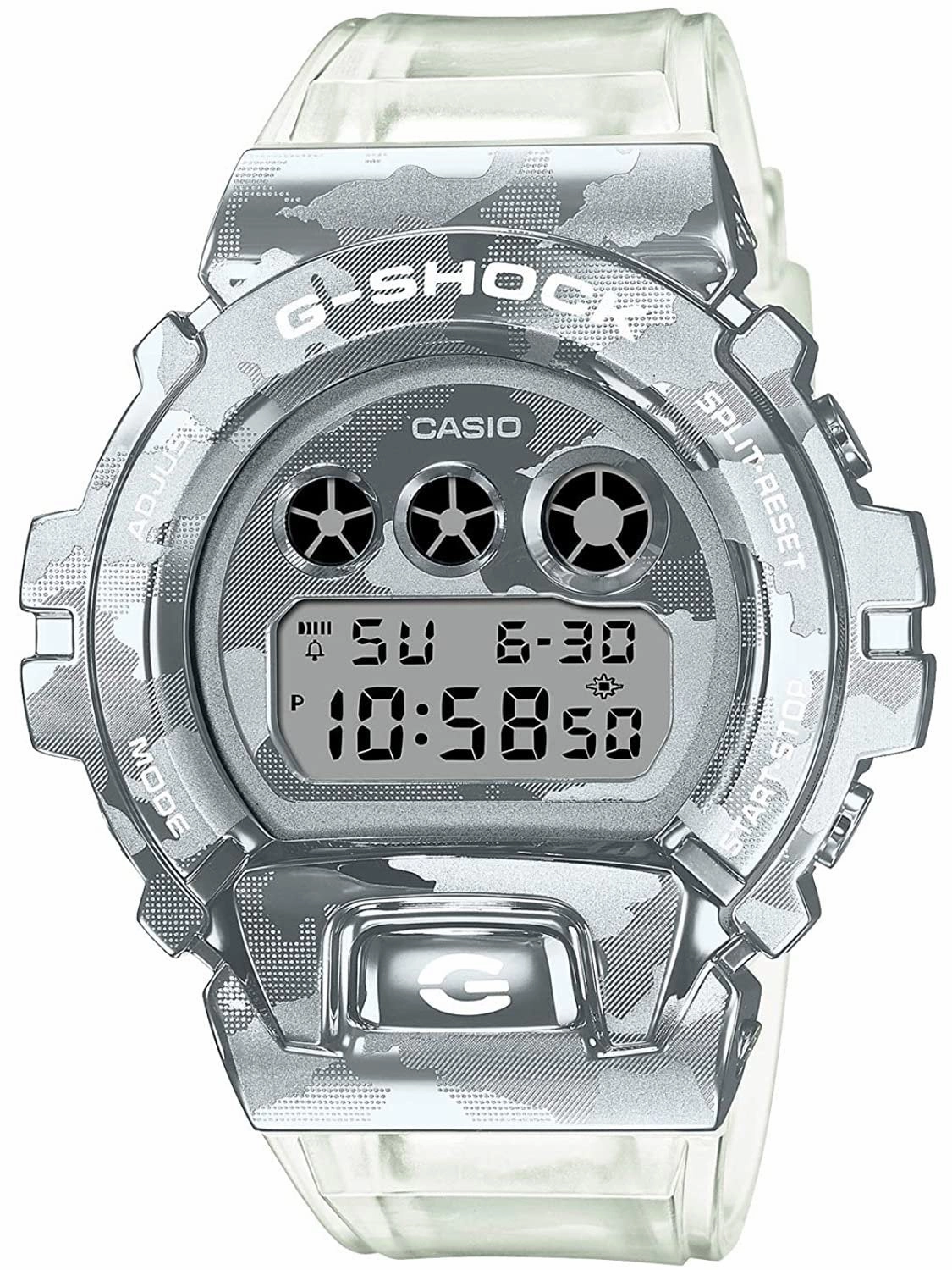Casio G-Shock SKELETON CAMO Silver Digital Mens Watch GM6900SCM-1 Hypoallergenic Silicone Watch Discount Silicone Watches