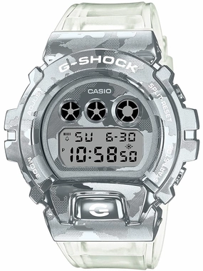 Casio G-Shock SKELETON CAMO Silver Digital Mens Watch GM6900SCM-1 Hypoallergenic Silicone Watch Discount Silicone Watches