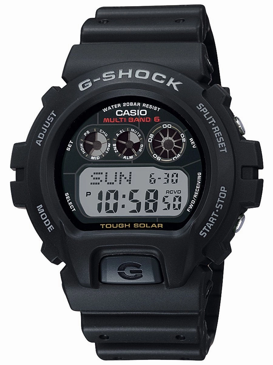 Casio G-Shock TOUGH SOLAR Atomic Digital Mens Black Watch GW6900-1 Hypoallergenic Silicone Watch Discount Silicone Watches