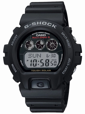 Casio G-Shock TOUGH SOLAR Atomic Digital Mens Black Watch GW6900-1 Hypoallergenic Silicone Watch Discount Silicone Watches