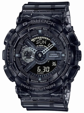 Casio G-Shock TRANSPARENT PACK Mens Watch GA110SKE-8A Hypoallergenic Silicone Watch Discount Silicone Watches