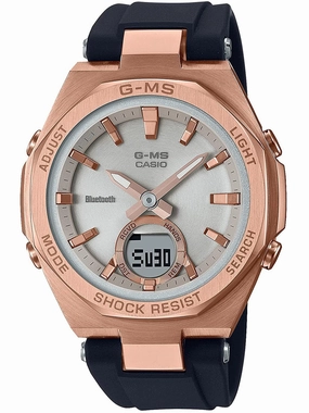 Casio G-Steel G-MS Ana-Digi Womens Black & Rose Gold Watch MSGB100G-1A Hypoallergenic Silicone Watch Discount Silicone Watches